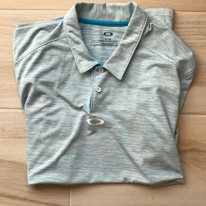 Oakley Golf Shirt XL Light Blue Coral (Turquoise)